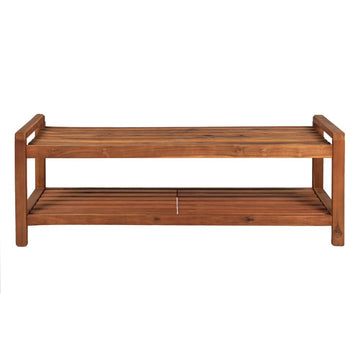 Blane 50.8" 3-Seat Mid-Century Modern 600-Lbs Support Acacia Wood Slat Outdoor Garden Patio Bench - JONATHAN Y